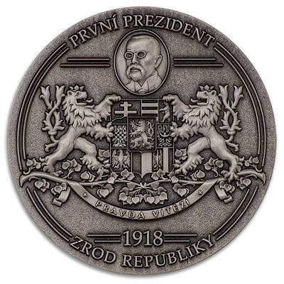 Geocoin „1918 - Vznik republiky / Zánik monarchie“ - Antique Silver - 1