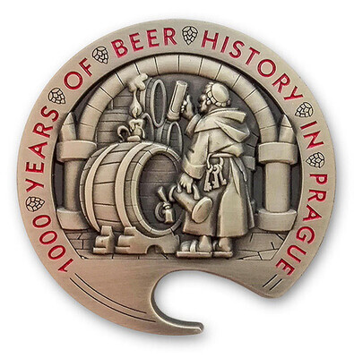 1000 Years Of Beer History In Prague - Meet & Greet Event Geocoin - Antique Gold - 1
