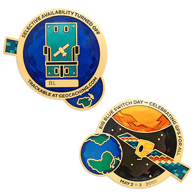The Great Blue Switch Geocoin / Tag Set - 1