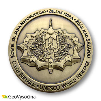 Zelená Hora Czech Geocoin - Antique Gold - 1