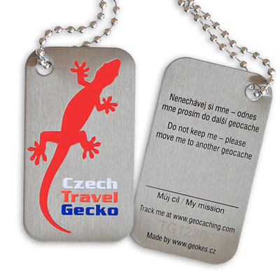 Czech Travel Gecko tag - červená