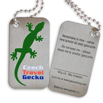 Czech Travel Gecko tag - zelená