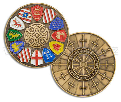 Knights of the Round Table Geocoin - Antique Gold - 1