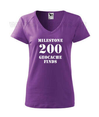 Dámské triko - Milestone Geocache Finds s vaším počtem - 4